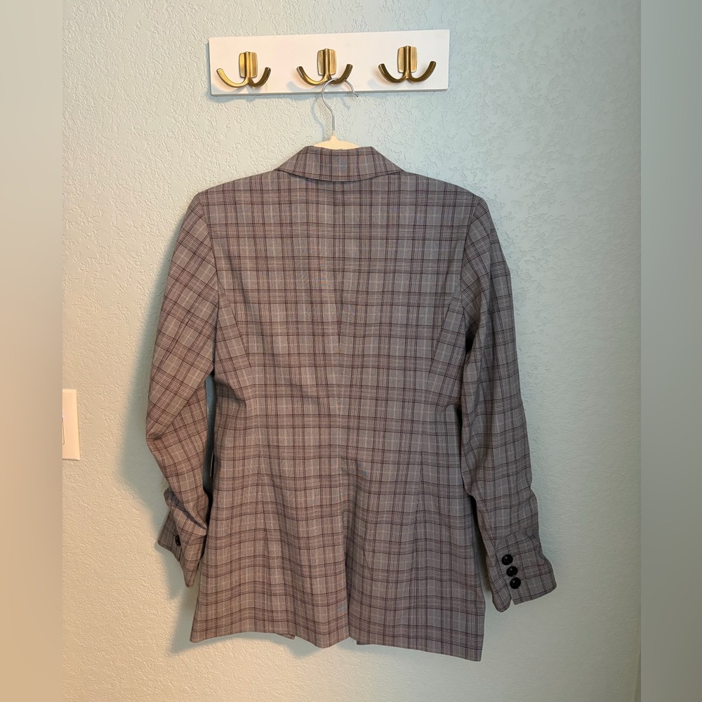 Nordstrom Plaid Blazer | Gray Windowpane | Size Small - Picture 5 of 6